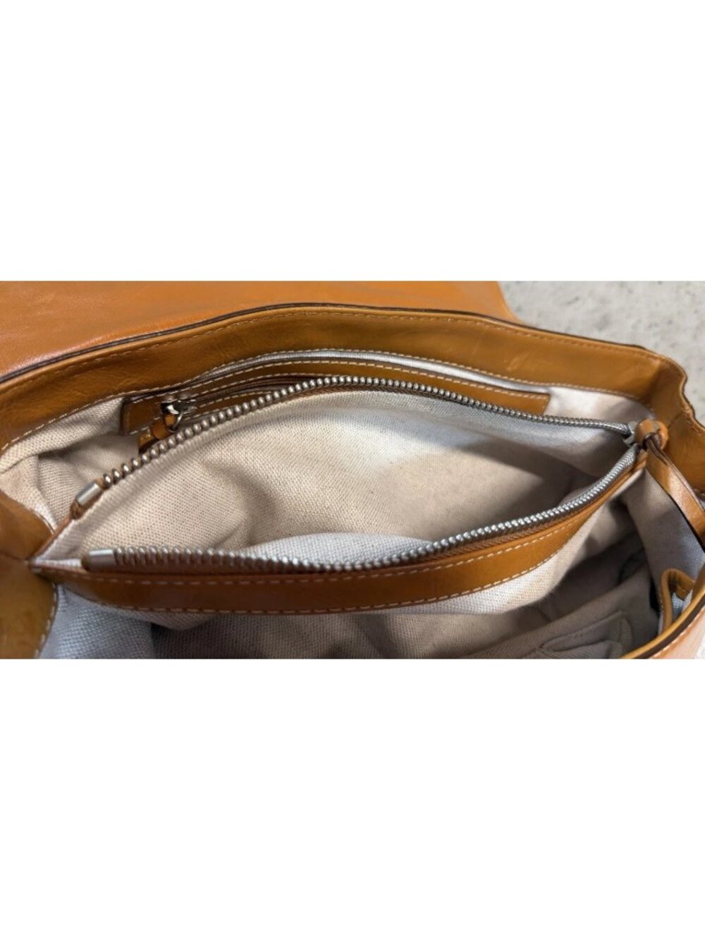 Michael Kors Vintage Astor Cognac Brown Leather Satchel Belted Handbag Purse Y2K - Picture 11 of 12